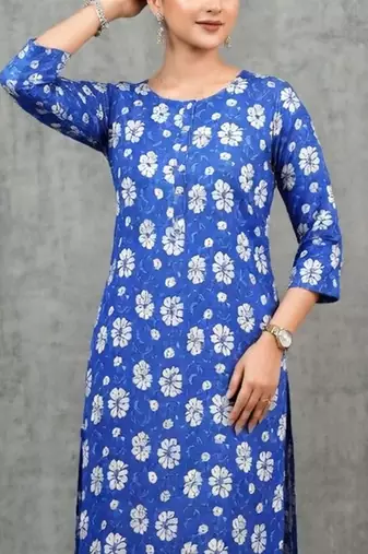 workwear women floral printed regular kurta with trousers