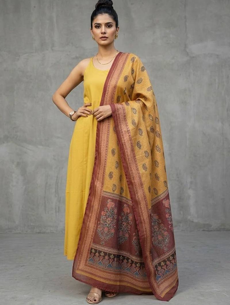 office women regular kurta with trousers & with dupatta