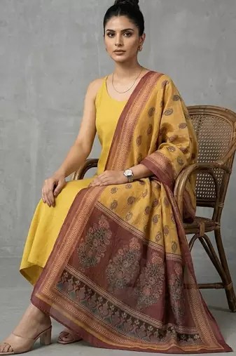 office women regular kurta with trousers & with dupatta