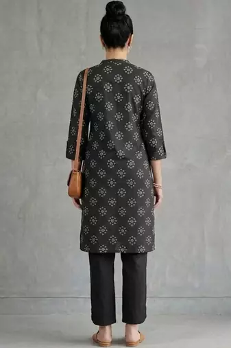 office women floral printed regular kurta with trousers