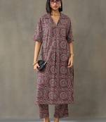 everyday women floral printed regular cotton kurta with trousers