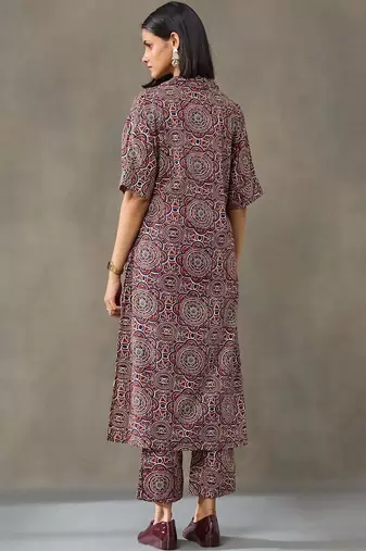 everyday women floral printed regular cotton kurta with trousers