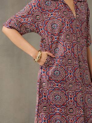 everyday women floral printed regular cotton kurta with trousers 5