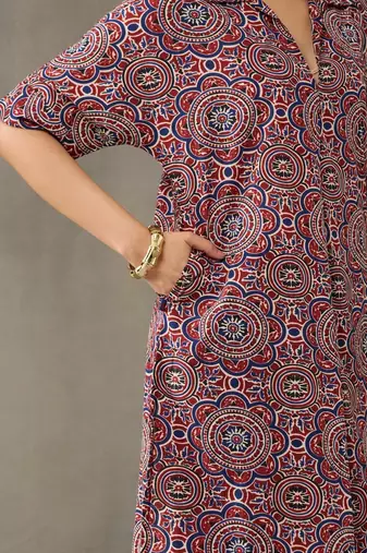 everyday women floral printed regular cotton kurta with trousers