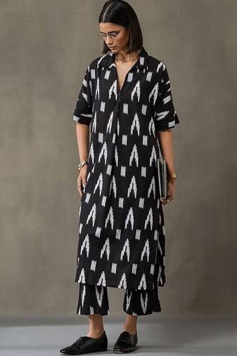 everyday women floral printed regular cotton kurta with trousers