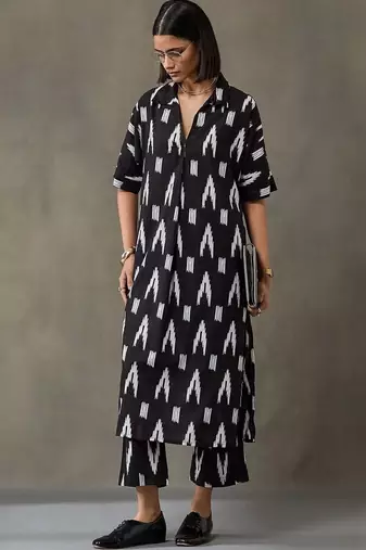 everyday women floral printed regular cotton kurta with trousers