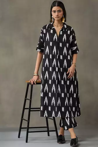 everyday women floral printed regular cotton kurta with trousers