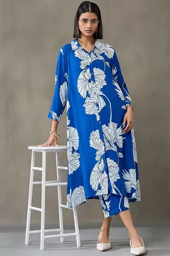 workwear printed a-line kurta sets