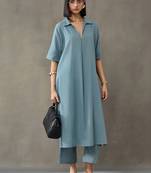formal women embroidered regular thread work kurta with trousers