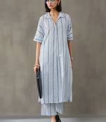 structured women floral printed regular cotton kurta with trousers