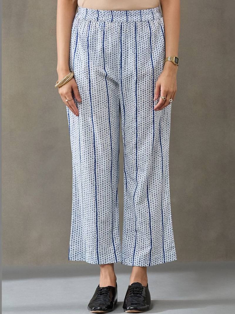 structured women floral printed regular cotton kurta with trousers