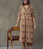 lightweight women floral printed regular cotton kurta with trousers