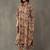 classic women floral printed regular cotton kurta with trousers
