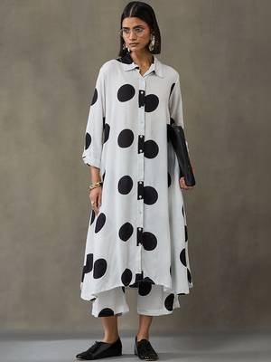 workwear women floral printed regular kurta with trousers 1