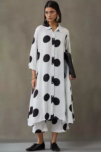 workwear women floral printed regular kurta with trousers
