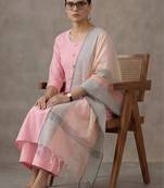 classic women printed regular cotton kurta with palazzos & with dupatta