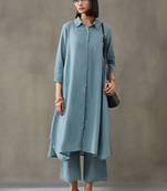 workwear women embroidered regular thread work kurta with trousers