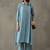 workwear women embroidered regular thread work kurta with trousers