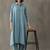 workwear women embroidered regular thread work kurta with trousers