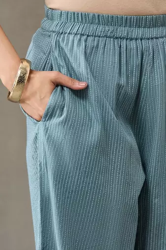workwear women embroidered regular thread work kurta with trousers