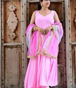 Pink bloom anarkali