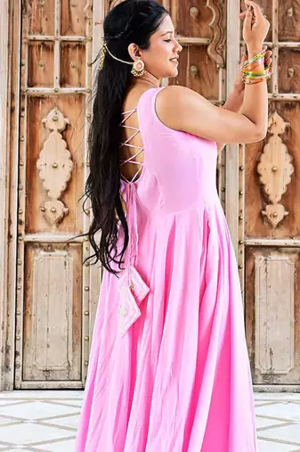Pink bloom anarkali