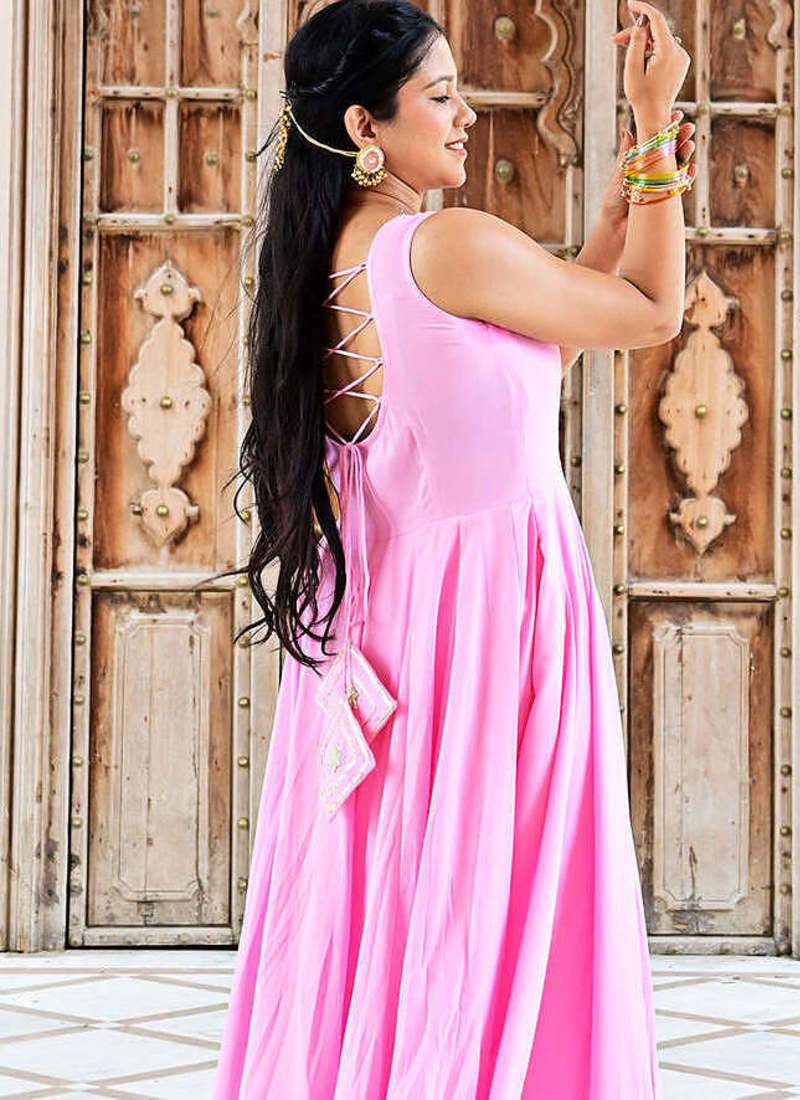 Pink bloom anarkali