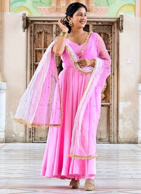 Pink bloom anarkali 4