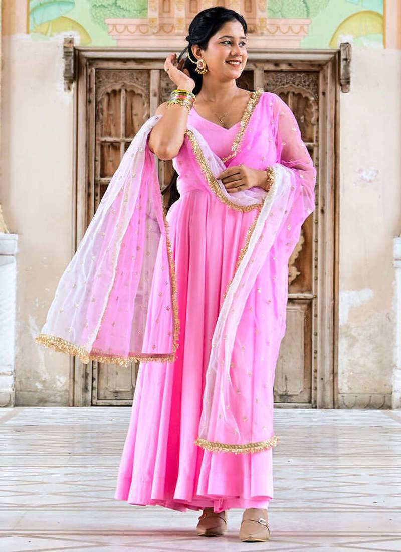 Pink bloom anarkali
