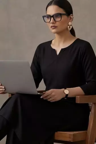 classic women regular kurta with trousers