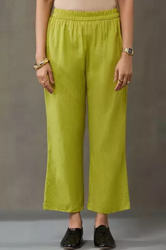 classic women embroidered regular thread work kurta with trousers