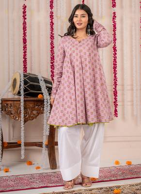 Pink cotton farsi salwar set 1