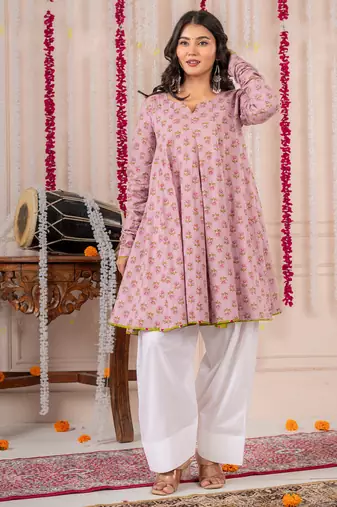 Pink cotton farsi salwar set