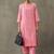 contemporary formal women thread work cotton kurta with trousers