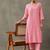 contemporary formal women thread work cotton kurta with trousers