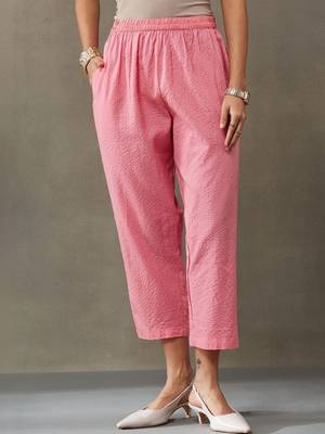 contemporary formal women thread work cotton kurta with trousers 4