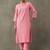 contemporary formal women thread work cotton kurta with trousers