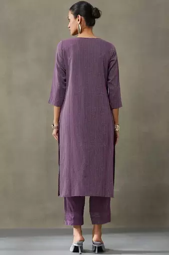 workwear women thread work cotton kurta with trousers