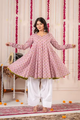 Pink cotton farsi salwar set