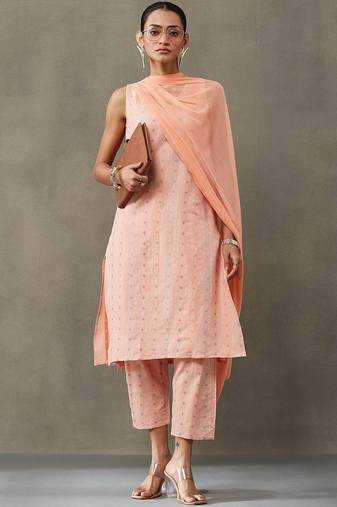 everyday classic women ethnic motifs printed regular cotton kurta with palazzos & with dupatta