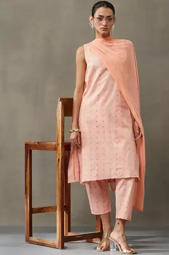 everyday classic women ethnic motifs printed regular cotton kurta with palazzos & with dupatta