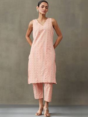 everyday classic women ethnic motifs printed regular cotton kurta with palazzos & with dupatta 4