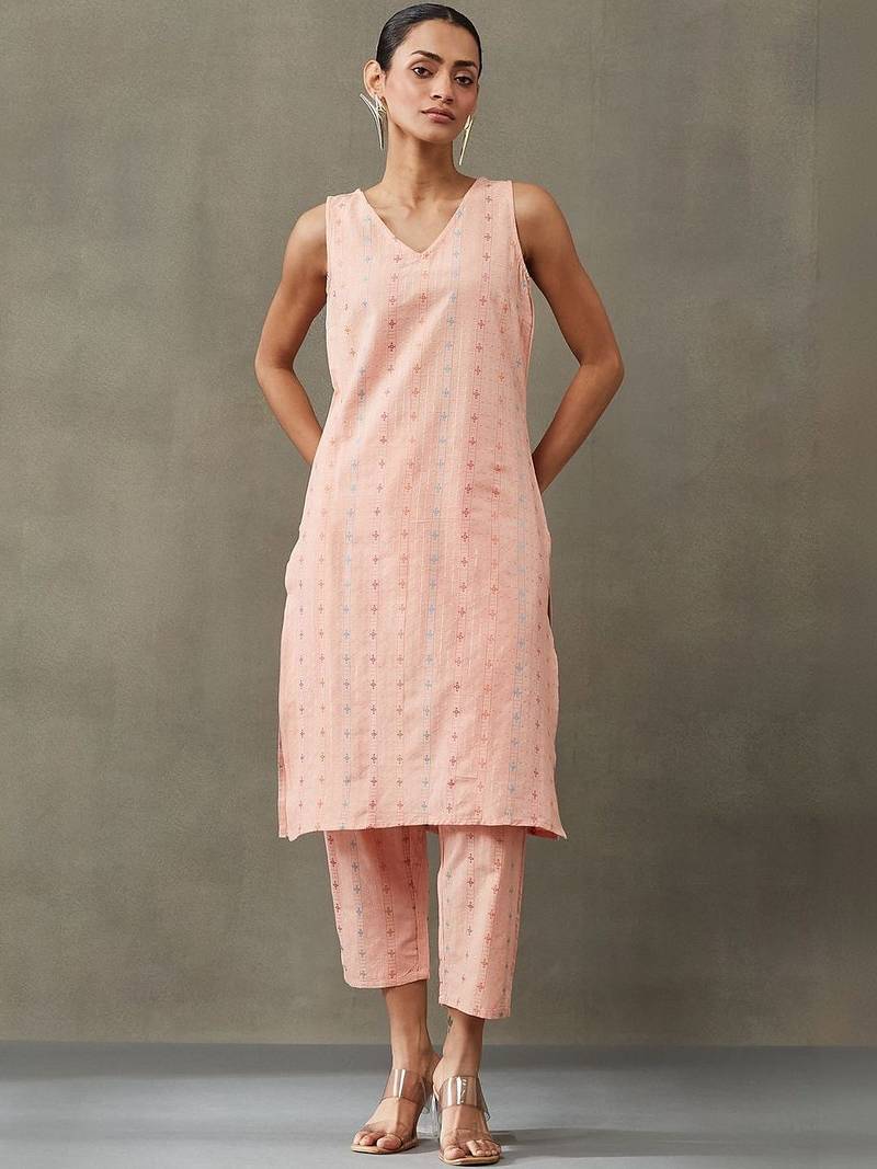 everyday classic women ethnic motifs printed regular cotton kurta with palazzos & with dupatta