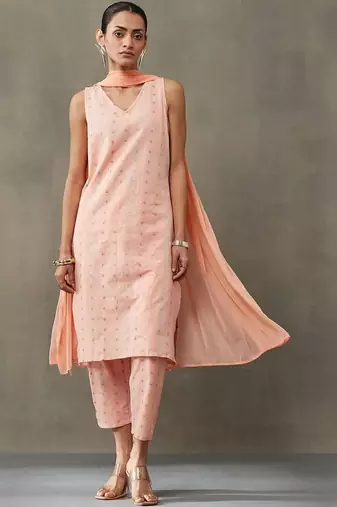 everyday classic women ethnic motifs printed regular cotton kurta with palazzos & with dupatta