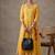 structured women embroidered angrakha mirror work cotton kurta with trousers