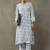 classic women floral embroidered regular gotta patti kurta with trousers