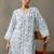 classic women floral embroidered regular gotta patti kurta with trousers