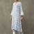 classic women floral embroidered regular gotta patti kurta with trousers