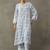 classic women floral embroidered regular gotta patti kurta with trousers