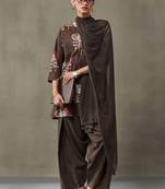 formal women floral printed regular cotton kurta with palazzos